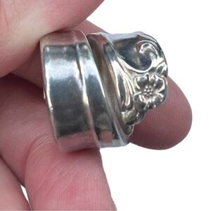 🍋 Silver Plate Vintage spoon ring, size 5.5